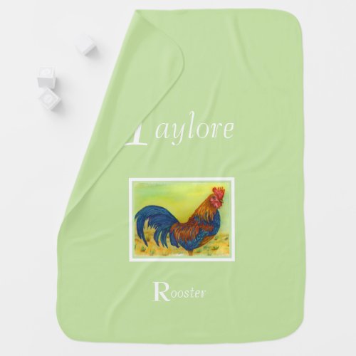 Gorgeous Farm Rooster Baby Blanket