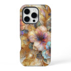 Gorgeous Faux Iridescent Glass Floral Art Pattern