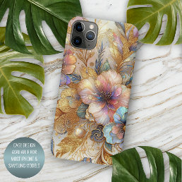 Gorgeous Faux Iridescent Glass Floral Art Pattern iPhone 11Pro Max Case