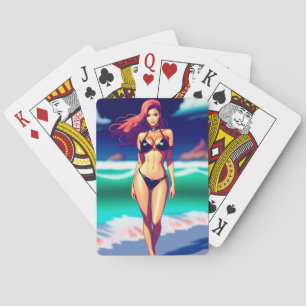 Gorgeous female posing as a bikini Playing Cards