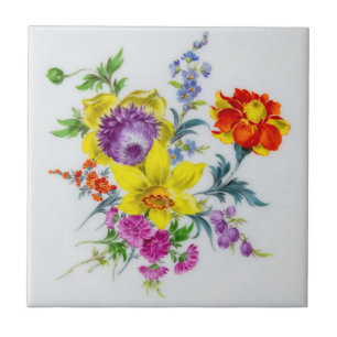 Gorgeous Floral Bouquet Backsplash Ceramic Tile
