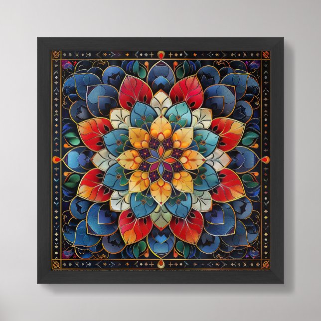 Gorgeous Floral Calligraphy Matted &  Framed Art (Framed Front)