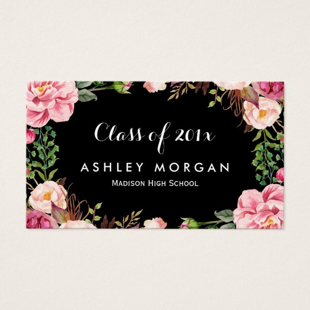 Gorgeous Floral Girly Graduation Students Business Card