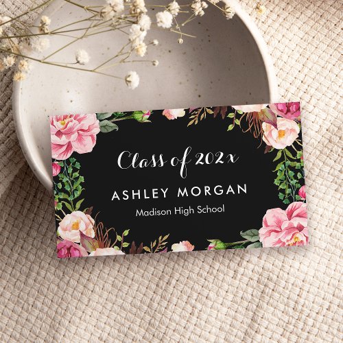 Gorgeous Floral Girly Graduation Students Business Card
