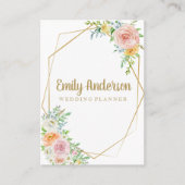 Gorgeous floral hello card | gold and blush flower (Front)