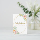 Gorgeous floral hello card | gold and blush flower (Standing Front)