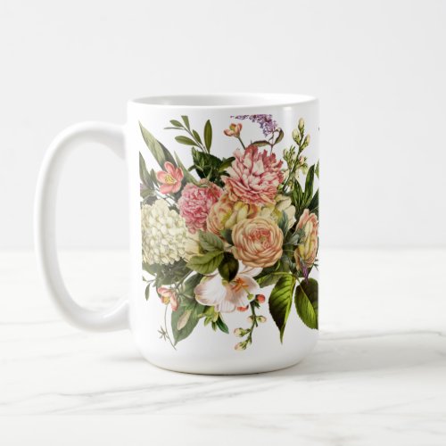 Gorgeous Floral Mug Hydrangea Lilac Rose Coffee Mug