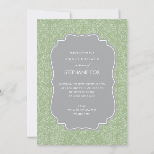 Gorgeous Floral Party Invitation (Sage)