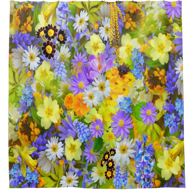 Gorgeous Floral Shower Curtain (Front)