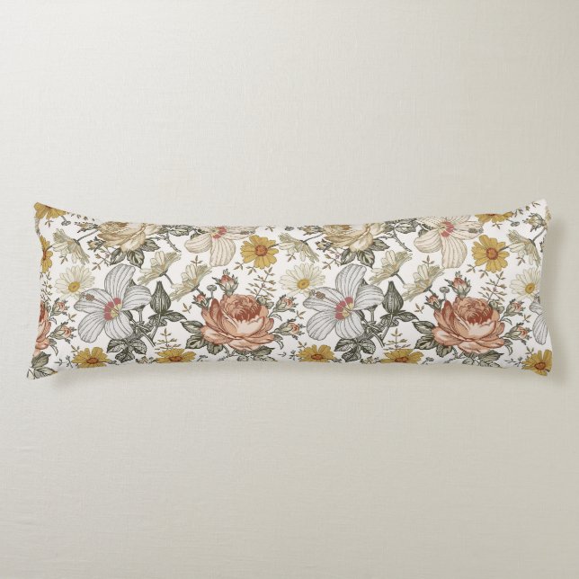 Gorgeous flowers body pillow (Front)