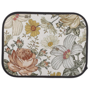 Gorgeous flowers car floor mat