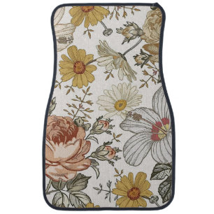 Gorgeous flowers car floor mat