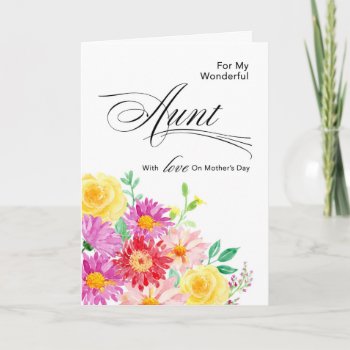 Gorgeous Flowers For Aunt On Mother's Day Card by CelebrationPlace at Zazzle