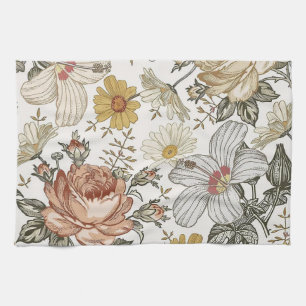 Gorgeous flowers kitchen towel