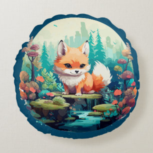 Gorgeous Fox Round Pillow
