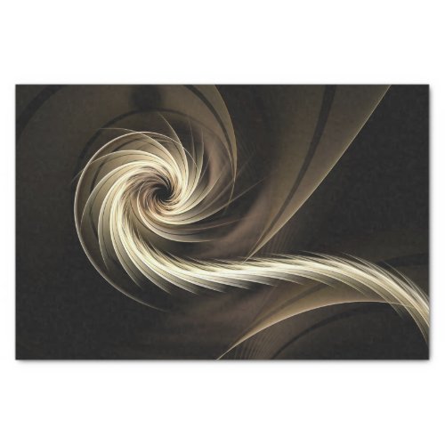 Gorgeous Fractal Swirl Design Browns  Cream Color Tissue Paper