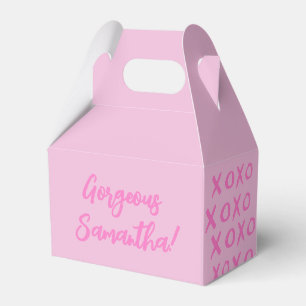 Gorgeous Friend Name XOXO pink Cute Favor Box