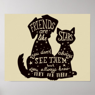 Gorgeous 'Friends Are Like Stars' Quote Poster