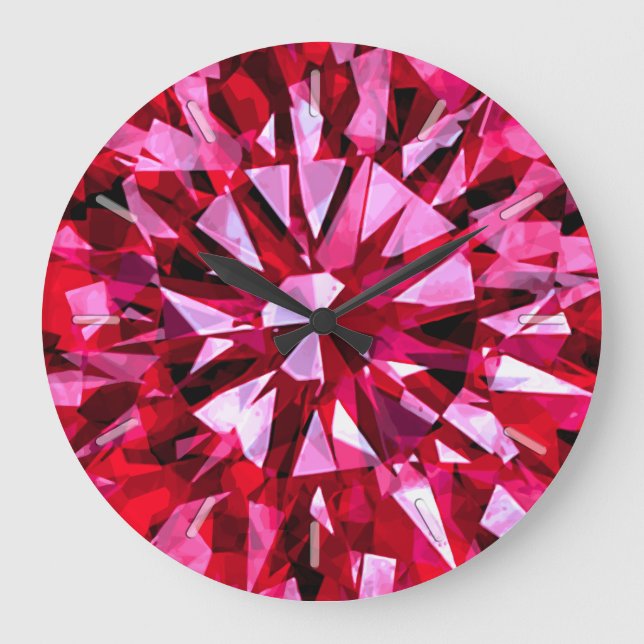 Gorgeous Gem Red Large Clock (Front)