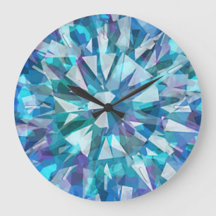 Gorgeous Gem with Blues and Purples Large Clock