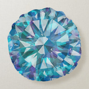 Gorgeous Gem with Blues and Purples Round Pillow