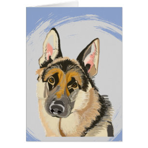 Gorgeous German Shepherd, Alsatian Dog Drawing Cards