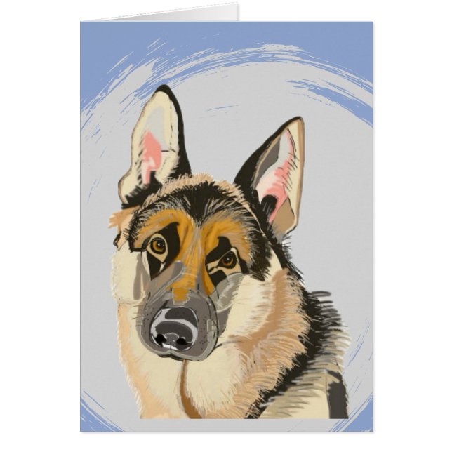 Gorgeous German Shepherd, Alsatian Dog Drawing Cards (Front)