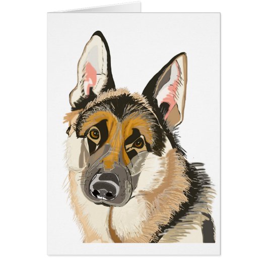 Gorgeous German Shepherd, Alsation Dog Drawing Cards (Front)