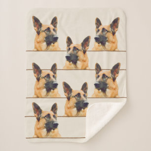 Gorgeous German Shepherd Dog Sherpa Blanket