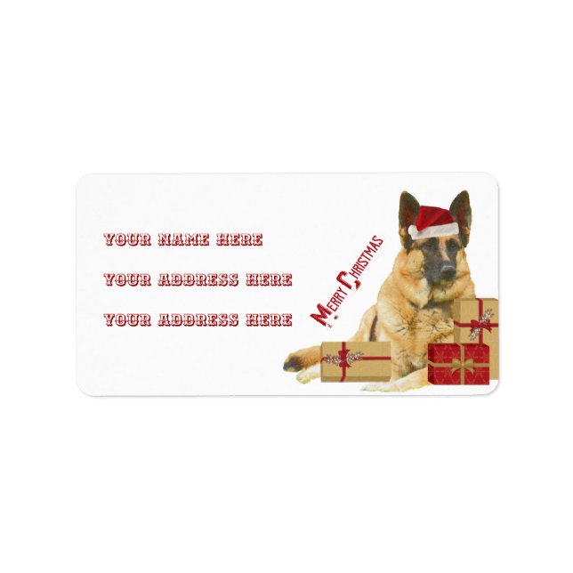 Gorgeous German Shepherd Holiday Address Labels (Front)