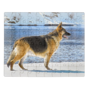 Gorgeous German Shepherd in the Winter Jigsaw Puzzle