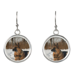 Gorgeous German Shepherd Photo Drop Earrings