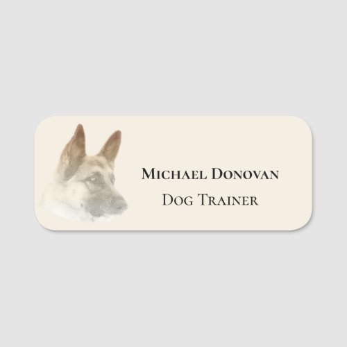 Gorgeous German Shepherd Portrait Name Tag