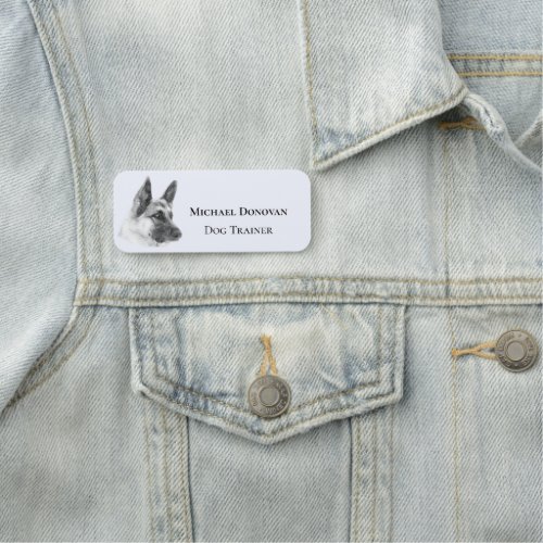 Gorgeous German Shepherd Portrait Name Tag