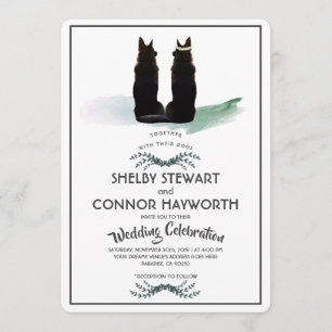 Gorgeous German Shepherd Silhouette Wedding Invitation
