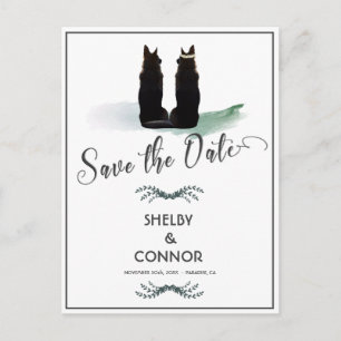 Gorgeous German Shepherd Silhouette Wedding Postcard