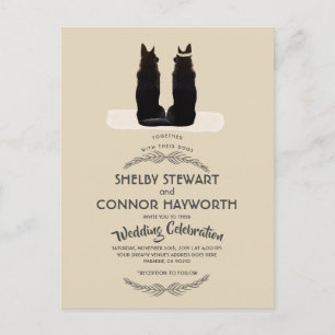 Gorgeous German Shepherd Silhouette Wedding Postcard