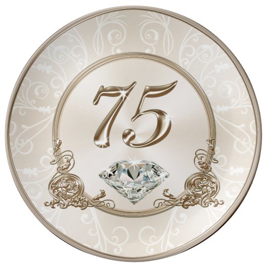 Gorgeous Gifts for 75 Year Old Woman, 75 Plate (Front)