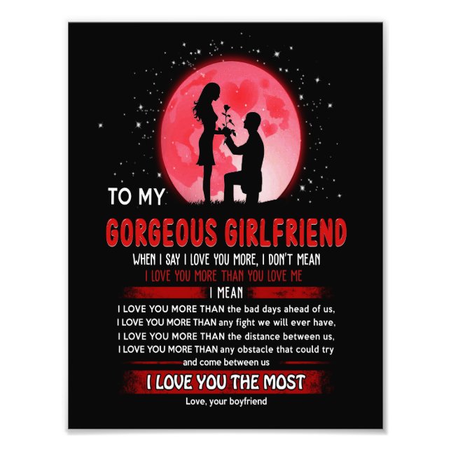 Gorgeous Girlfriend | To My Gorgeous Girlfriend Photo Print (Front)