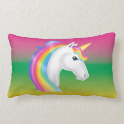 Gorgeous Girls Rainbow Unicorn Lumbar Pillow