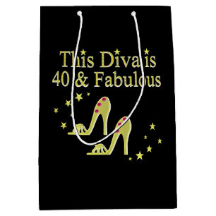 GORGEOUS GOLD 40 AND FABULOUS DESIGN MEDIUM GIFT BAG