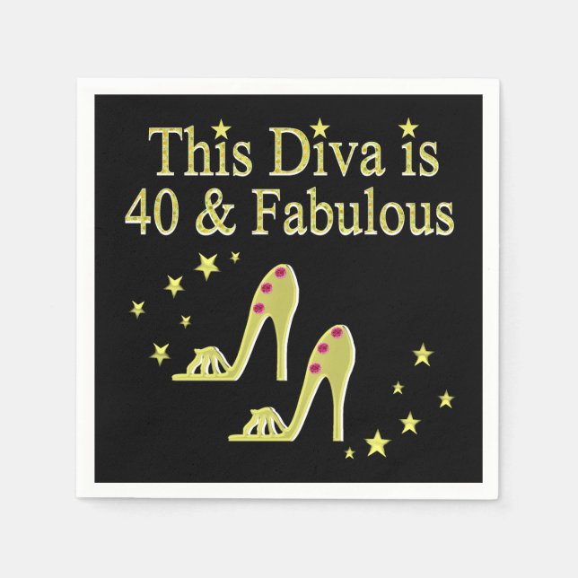 GORGEOUS GOLD 40 AND FABULOUS DESIGN PAPER NAPKINS (Front)