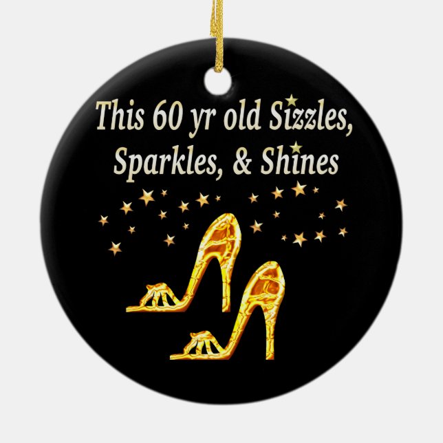 GORGEOUS GOLD 60TH BIRTHDAY CERAMIC ORNAMENT (Back)