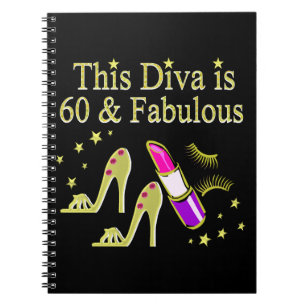 GORGEOUS GOLD 60TH BIRTHDAY HIGH HEEL DESIGN NOTEBOOK
