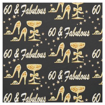 Gorgeous Gold 60th Birthday Party Fabric by JLPBirthday at Zazzle