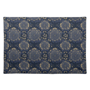 Gorgeous Gold and Blue Vintage Floral Cloth Placemat