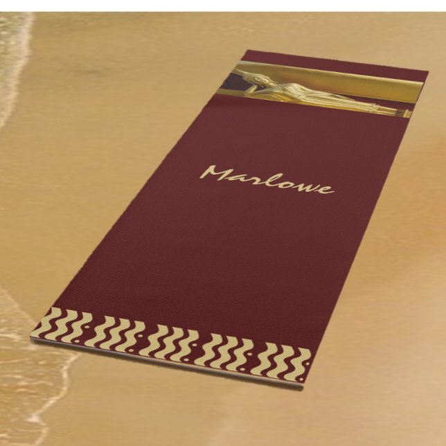 Gorgeous Gold and Dark Red Reclining Buddha Yoga Mat (Creator Uploaded)