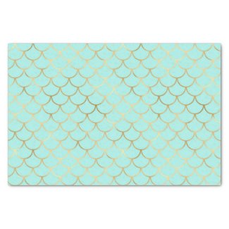 Gorgeous Gold and Mint Mermaid Scale