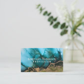 Gorgeous Gold Black Teal Green Business Card (Standing Front)