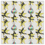 GORGEOUS GOLD FIGURE SKATING CHRISTMAS DESIGNS FABRIC